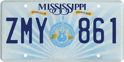 MS license plate ZMY861