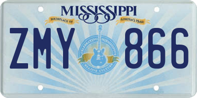 MS license plate ZMY866