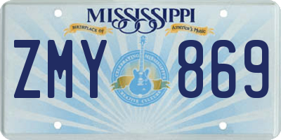 MS license plate ZMY869