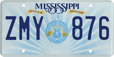 MS license plate ZMY876