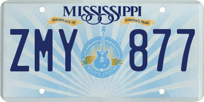 MS license plate ZMY877