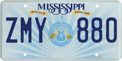 MS license plate ZMY880