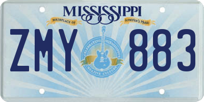 MS license plate ZMY883