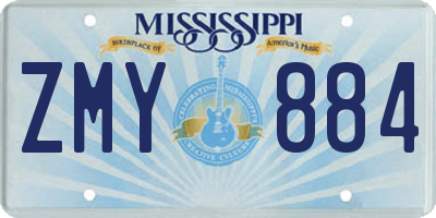 MS license plate ZMY884