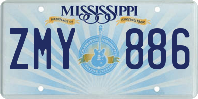 MS license plate ZMY886