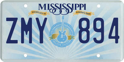 MS license plate ZMY894