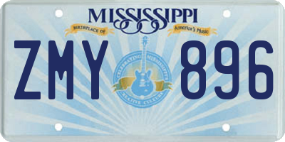 MS license plate ZMY896