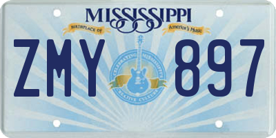 MS license plate ZMY897