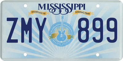 MS license plate ZMY899