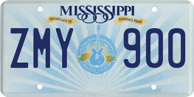 MS license plate ZMY900