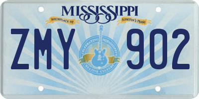 MS license plate ZMY902