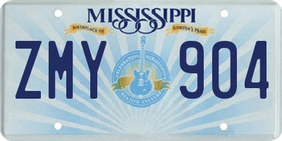 MS license plate ZMY904
