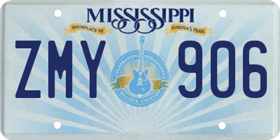 MS license plate ZMY906
