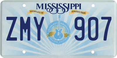 MS license plate ZMY907