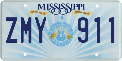 MS license plate ZMY911