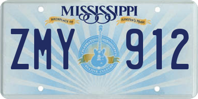 MS license plate ZMY912
