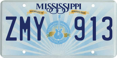 MS license plate ZMY913