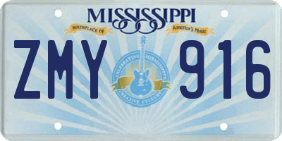 MS license plate ZMY916