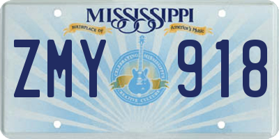 MS license plate ZMY918