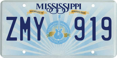 MS license plate ZMY919