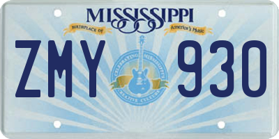 MS license plate ZMY930