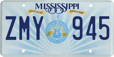 MS license plate ZMY945