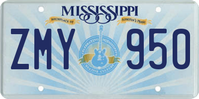 MS license plate ZMY950