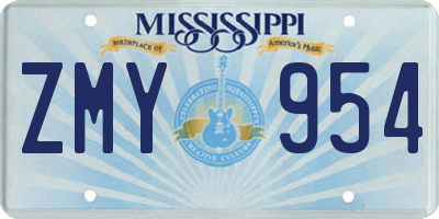 MS license plate ZMY954