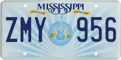 MS license plate ZMY956