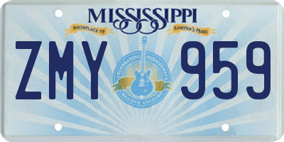MS license plate ZMY959