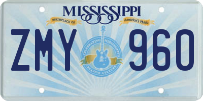 MS license plate ZMY960