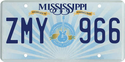 MS license plate ZMY966