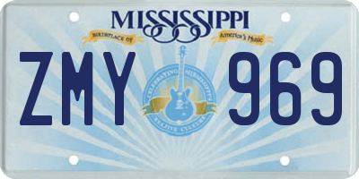 MS license plate ZMY969