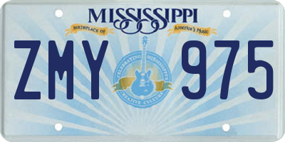 MS license plate ZMY975