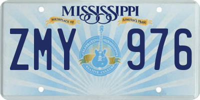 MS license plate ZMY976