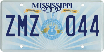 MS license plate ZMZ044
