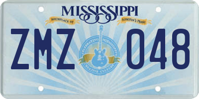MS license plate ZMZ048