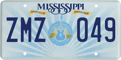 MS license plate ZMZ049
