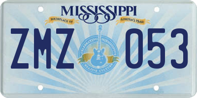 MS license plate ZMZ053
