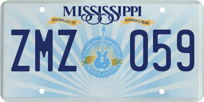 MS license plate ZMZ059