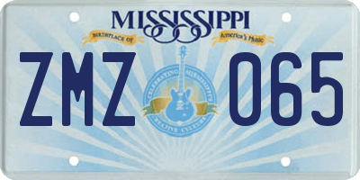 MS license plate ZMZ065
