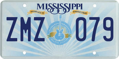 MS license plate ZMZ079