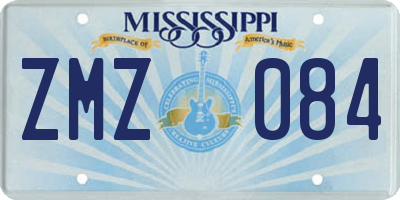 MS license plate ZMZ084