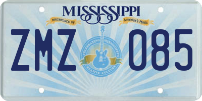 MS license plate ZMZ085