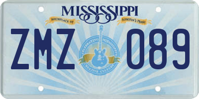 MS license plate ZMZ089