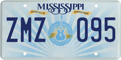 MS license plate ZMZ095