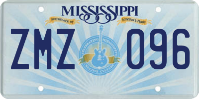 MS license plate ZMZ096
