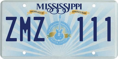 MS license plate ZMZ111