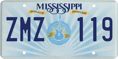 MS license plate ZMZ119