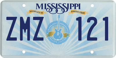MS license plate ZMZ121